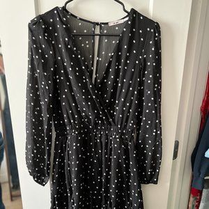 Black Polka-Dot Mini Dress